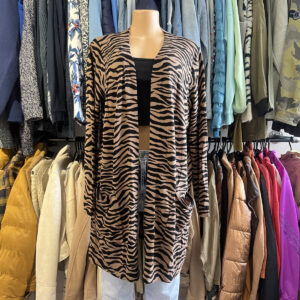 Saco Belle zebra print marron y negro