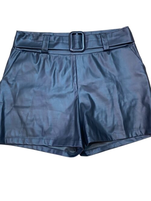 Short eco cuero negro con cinto