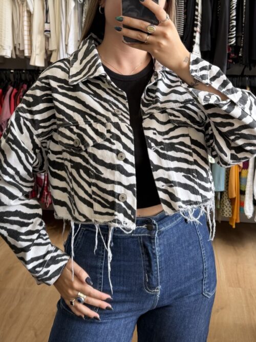 Campera de jean Indian zebra