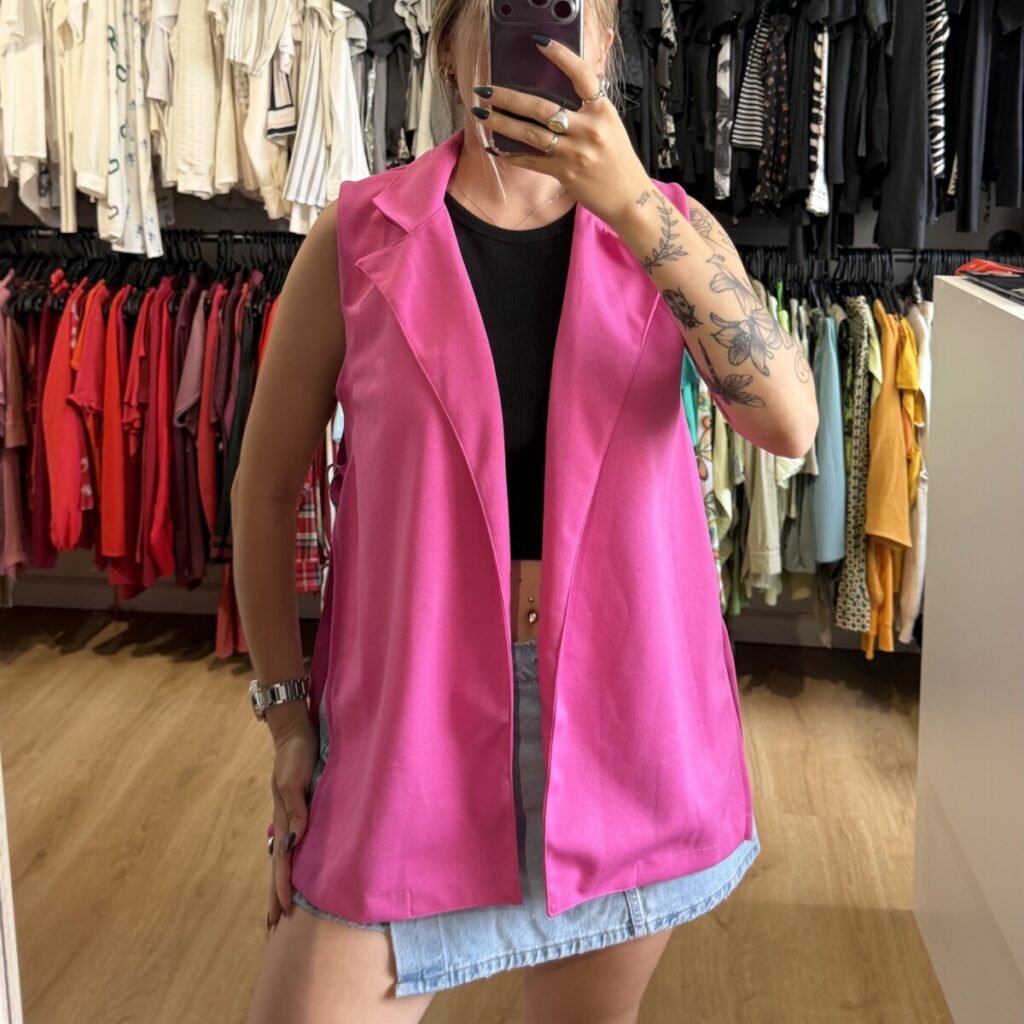 Blazer chaleco rosado